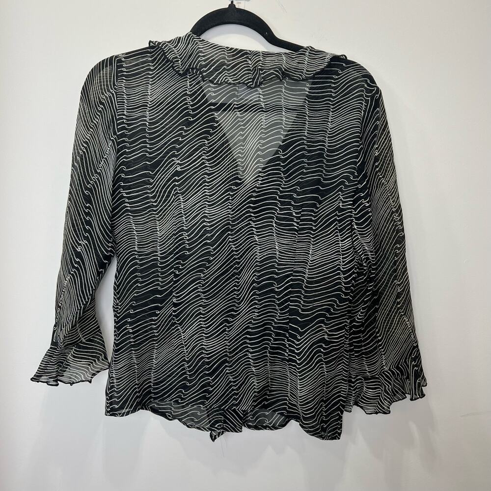 (SALE 5/$25) Vintage Cache Sheer Ruffle Top - Picture 2 of 6